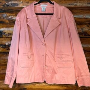 George Stretch Women's Plus Pink Blazer Jacket Size 26W/28W‎